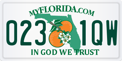FL license plate 0231QW