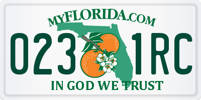 FL license plate 0231RC