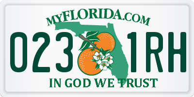 FL license plate 0231RH