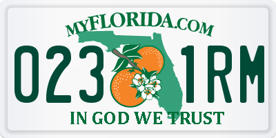 FL license plate 0231RM