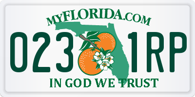 FL license plate 0231RP