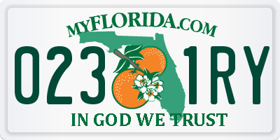FL license plate 0231RY