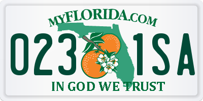 FL license plate 0231SA