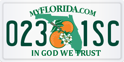 FL license plate 0231SC