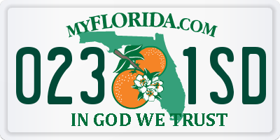 FL license plate 0231SD