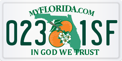 FL license plate 0231SF