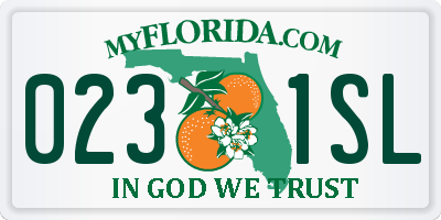 FL license plate 0231SL