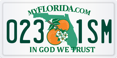 FL license plate 0231SM