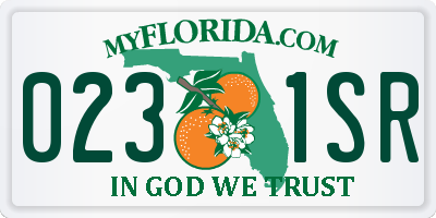FL license plate 0231SR