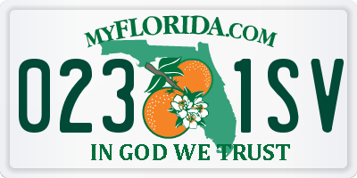 FL license plate 0231SV