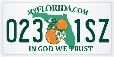 FL license plate 0231SZ