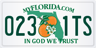 FL license plate 0231TS