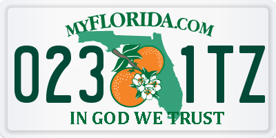 FL license plate 0231TZ