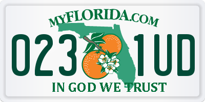FL license plate 0231UD