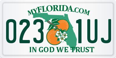 FL license plate 0231UJ