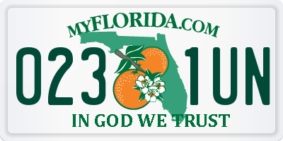 FL license plate 0231UN