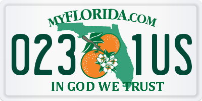 FL license plate 0231US