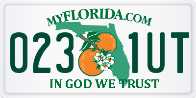 FL license plate 0231UT
