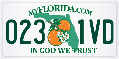 FL license plate 0231VD