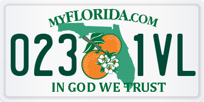 FL license plate 0231VL