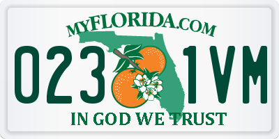 FL license plate 0231VM