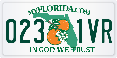 FL license plate 0231VR