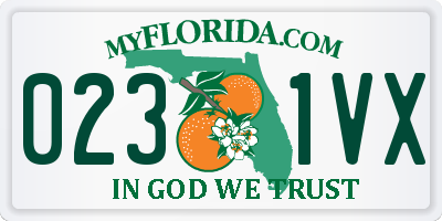 FL license plate 0231VX