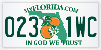FL license plate 0231WC