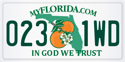 FL license plate 0231WD