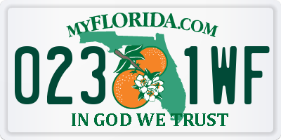 FL license plate 0231WF