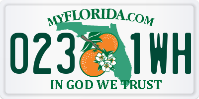 FL license plate 0231WH