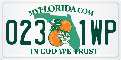 FL license plate 0231WP