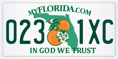 FL license plate 0231XC