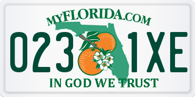 FL license plate 0231XE