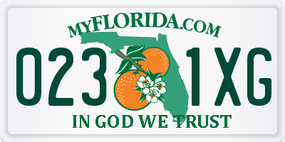 FL license plate 0231XG