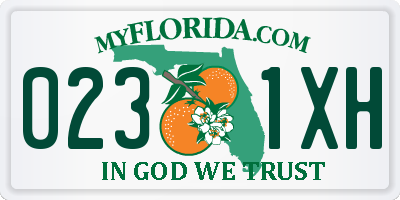 FL license plate 0231XH