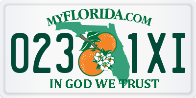FL license plate 0231XI