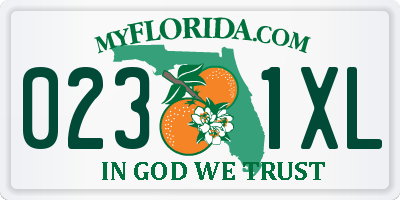 FL license plate 0231XL