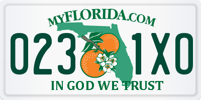 FL license plate 0231XO