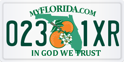 FL license plate 0231XR