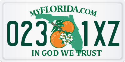 FL license plate 0231XZ