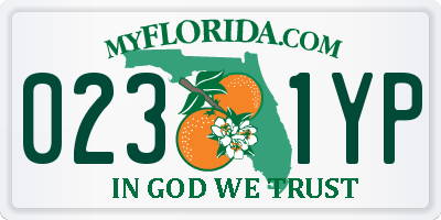 FL license plate 0231YP