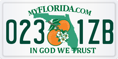 FL license plate 0231ZB