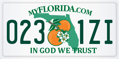 FL license plate 0231ZI