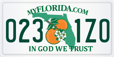 FL license plate 0231ZO