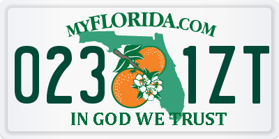 FL license plate 0231ZT