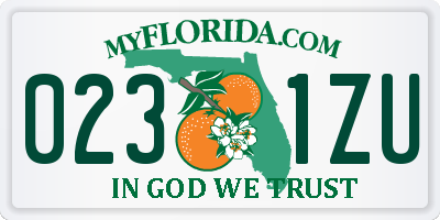 FL license plate 0231ZU