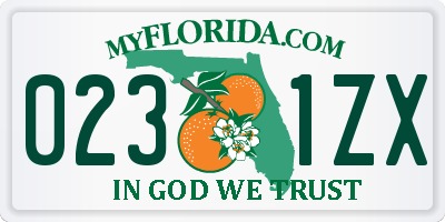 FL license plate 0231ZX