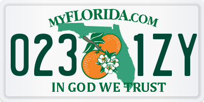 FL license plate 0231ZY