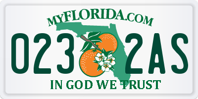 FL license plate 0232AS